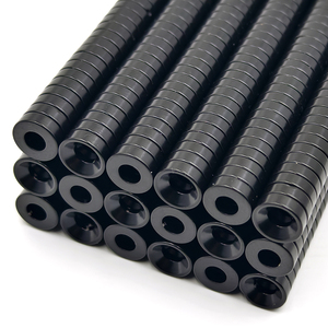 Aimant industriel N35 N42 N45 N52 puissant en terres rares, aimant annulaire en néodyme avec revêtement époxy <span class=keywords><strong>noir</strong></span> pour bricolage et artisanat, aimant de réfrigérateur - Product Image 2