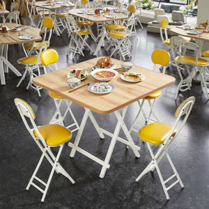 Juego <span class=keywords><strong>de</strong></span> sillas <span class=keywords><strong>de</strong></span> mesa <span class=keywords><strong>de</strong></span> comedor plegables duraderas con patas <span class=keywords><strong>de</strong></span> acero <span class=keywords><strong>para</strong></span> alquilar, fuertes y confiables <span class=keywords><strong>para</strong></span> uso en comedor o restaurante - Product Image 4