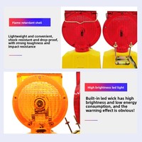 Feux de signalisation solaires à clignotement rapide pour usine, barrières routières, garde-corps, feux LED rouges/jaunes JX-1200S