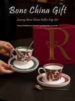 Service à café en porcelaine fine fait main, motif géométrique de style français, collection Imperial Kitchen Royal Hall, ensemble de luxe en céramique, tasses pour couple