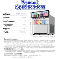 Nouvelle machine à slush à 2 réservoirs, machine à granita commerciale pour boissons glacées, idéale pour les cafés