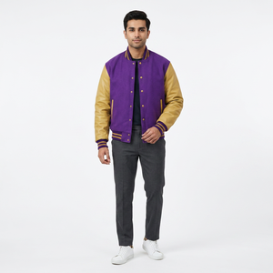 Custom Vintage Embroidered College <b>Baseball</b> Rider Bomber Varsity <b>Jacket</b> <b>for</b> <b>Men</b> Street Wear School Uniform OEM - Product Image 1