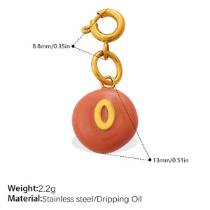 Beach Vacation Style Stainless Steel Candy Color Number Jewelry Clasp Charms Personalized Versatile DIY Anklet Necklace - Product Image 3