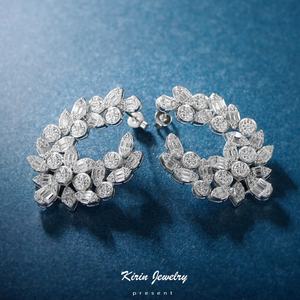 Bague en Zircon en forme de plume, boucles d'oreilles à la mode pour femme, <span class=keywords><strong>prix</strong></span> de gros, nouvelle collection <span class=keywords><strong>2022</strong></span> - Product Image 4