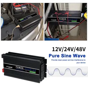 Inversor 12V 24V 48V đến 110V 220V tinh khiết sóng sin Khởi động mềm biến tần chuyển đổi On-Board sạc 5000W xe điện biến tần