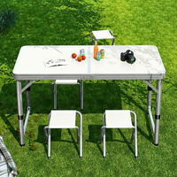 Ensemble de table pliante d'extérieur moderne, durable, en alliage d'aluminium, réglable en hauteur, imperméable, facile à transporter, légère