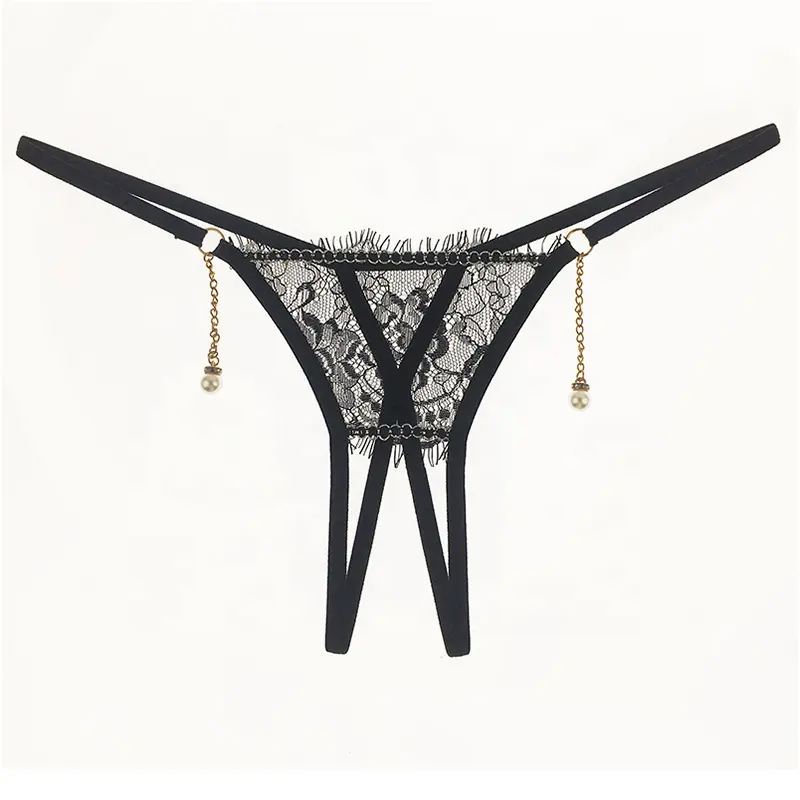 Sexy design underwear women lace open crotch panties