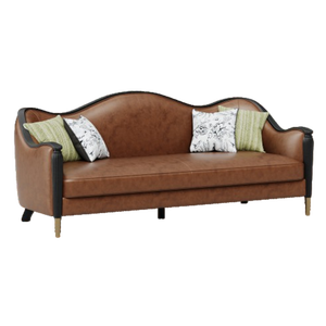 <span class=keywords><strong>Canapé</strong></span> en cuir et bois massif de style américain, quatre places, pour petit appartement, salon, antique et moderne, avec rembourrage en éponge - Product Image 4