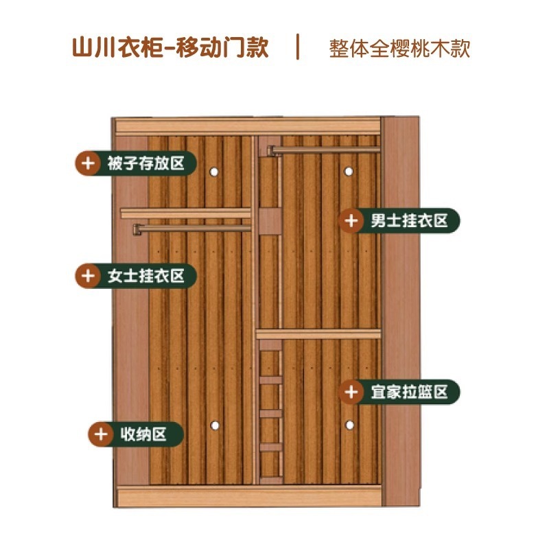1590 Sliding Door Model [Entire Entirely Cherry Wood]