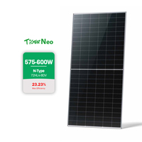 Panel Surya Jinko Tiger Neo Tipe-N Terlaris 575W 580W 585W 590W 600 Watt untuk Penggunaan Rumah Tangga