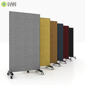 Chinese magnetic force erasable movable glass partition writing board for office