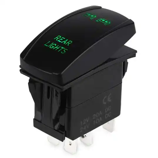 12V 24V Auto Boat Carling Customized Symbol Dpdt Marine Led Waterproof Rocker Switch Laser Pattern