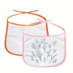 Custom <b>Lace</b>-up Water-Proof Art Deco Anniversary Paper <b>Rope</b> Sublimation Baby Bibs Blank - Product Image 2