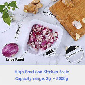 J&R Wasserfeste Küchenwaage 5 kg Digitale Lebensmittelwaage mit Großer Schüssel - Product Image 6