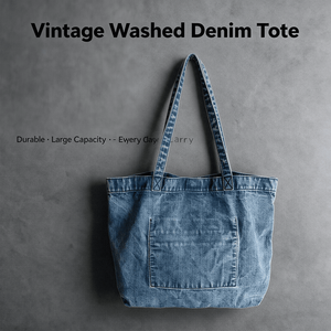 Custom Printed Cotton Denim Fashion Long <b>Tote</b> <b>Bags</b> Wholesale Eco-Friendly Reusable with Logo for Promotional Gifts - Product Image 2