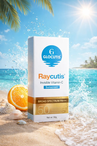 Glocutis Ray Cutis Vitamin C <b>Sunscreen</b> SPF 50 PA+++ Broad Spectrum UVA/UVB Protection Matte Finish, Water-Resistant - Product Image 5