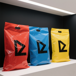 カスタムロゴ印刷されたリサイクル可能なビニール袋布カラープラスチックショッピングバッグ店包装袋 - Product Image 5