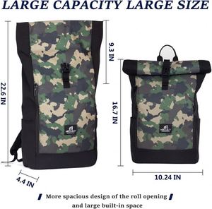 Échantillon gratuit : Sac à dos imperméable à enroulement, personnalisé, souple, pour l'école et les voyages, style homme, en tissu Oxford - Product Image 2