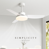Ventilateur de plafond commercial moderne JianGao en promotion, 44 pouces, 5 pales, moteur AC, avec lumière LED, 6 vitesses, BLDC 220V, télécommande