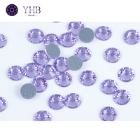 Strass en verre de haute qualité Logo personnalisé Chemise ronde Flatback Violet Strass