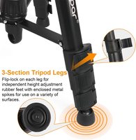 Trépied pour niveaux laser Huepar TPD14A, hauteur extensible, à utiliser avec les niveaux laser linéaires, les niveaux laser pointeurs et les niveaux laser rotatifs