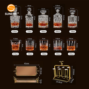 OEM Gift Box Set da 7 pezzi <span class=keywords><strong>bottiglia</strong></span> di Whisky <span class=keywords><strong>e</strong></span> <span class=keywords><strong>bicchieri</strong></span> con supporto vassoio per Home Shot Glass di vino di cristallo Decanter Whisky Box Set - Product Image 4