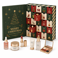 Boîte cadeau calendrier de l'avent de Noël personnalisée, 24 jours, emballage rigide à tiroir magnétique pour cosmétiques, soins de la peau, maquillage