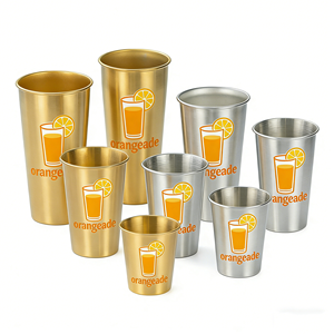Gobelet de fête doré 700 ml, gobelet de jeu de bar 500 ml, gobelet double couleur en acier inoxydable pour l'extérieur, vaisselle de haute qualité pour cocktails et vodka - Product Image 1