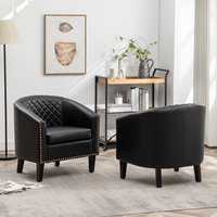 Fauteuil club pliable à bas prix, en similicuir capitonné large, noir, fauteuil d'appoint simple, promotion OEM