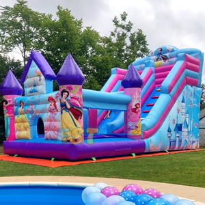 Thương mại màu hồng và màu Tím Công Chúa Inflatable trượt phim hoạt hình khổng lồ trượt Inflatable công chúa lâu đài <span class=keywords><strong>bouncy</strong></span> cho trẻ em - Product Image 3