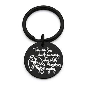 Stainless Steel Motivational Keychain Those We Love Don't Go Away Happy Birthday Carabiner for Personal &amp; <strong>Corporate</strong> <strong>Gifts</strong> - Product Image 2