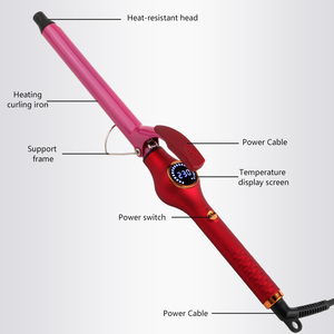 <span class=keywords><strong>Fer</strong></span> à friser électrique avec réglages de chaleur réglables et affichage de la température LCD pour le coiffage des cheveux secs - Product Image 3