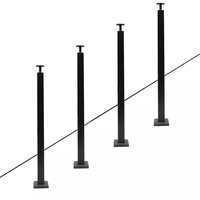 EKOO Rail de câble en acier inoxydable noir mat monté sur le dessus Ligne d'angle d'escalier résistante à la rouille avec plus de 5 ans de garantie