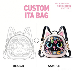 Bolsos cruzados de lujo para mujer con ventana transparente, diseño de animales adorables, estilo Ita Bag, para exhibir pines y insignias de anime, estilo Kawaii. - Product Image 5