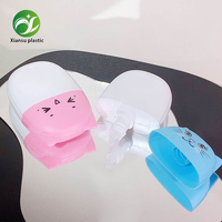 Flacon de crème solaire esthétique en plastique PE, conteneur mignon pour crème isolante et lotion, avec pompe, forme plate, sérigraphié, emballage de beauté