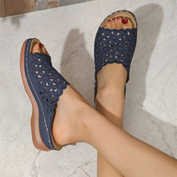 Sandales compensées épaisses à talon compensé, motif floral ajouré, pour femme, nouvelle collection, vente en gros directe usine