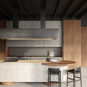 Tengce Hot <b>Sale</b> Modern <b>Kitchen</b> Units Cabinet Set Quartz <b>Island</b> Table Solid Wood Ready to Assemble - Product Image 6