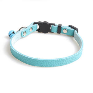 Cinturón de cuello de gato de lujo color macarrón cuero real suave separable cuero genuino <span class=keywords><strong>collar</strong></span> de gato - Product Image 6