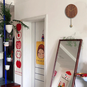 Elegant Antique Japanese Nordic Style Single Face Wall <strong>Clock</strong> Luxury <strong>Vintage</strong> Baking Paint Quiet Wood <strong>Pendulum</strong> Silent - Product Image 4