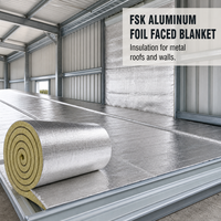 Couverture en laine de roche recouverte de feuille d'aluminium FSK 80 kg/m3 Isolation pour toiture et murs métalliques