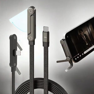 Câble USB Type-C vers Lightning PD27W, conducteur en cuivre pur, gaine en nylon, blindage en feuille, conception coudée en U, 1m pour iPhone avec support - Product Image 2