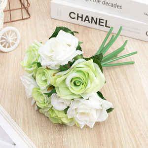 Ramo <span class=keywords><strong>de</strong></span> Rosas Artificiales para Novia, Decoración Floral Azul para Bodas, Hoteles y Hogar, Venta al por Mayor - Product Image 5