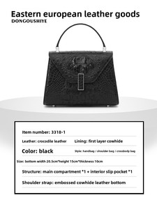 Bolso de Mano de Diseñador, Carteras para Mujer, Bolsas Femeninas, Piel de Cocodrilo, Piel Genuina, Bolso Cruzado para Mujer - Product Image 3
