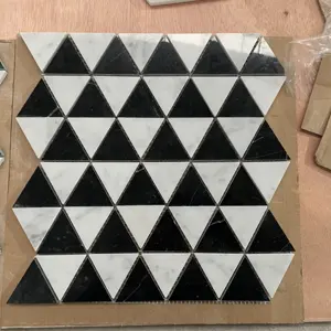 Mixed colors triangle mosaic kitchen backsplash