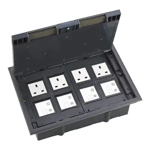 Caja de cubierta de alimentación de la UE Alemania 10A 16A Enchufe de suelo modular eléctrico oculto de plástico