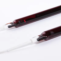 Tube de chaleur à ondes courtes en gros Quartz rouge rubis réflecteur IR lampes chauffantes halogènes