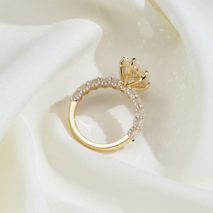 Bague solitaire en or 18 carats de forme marquise Messi Jewelry MSR-2084, bague de mode avec diamant de laboratoire - Product Image 3