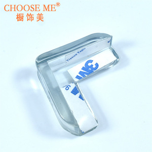 Silicone Table <b>Corner</b> <b>Protectors</b> Transparent Blue L Shape Baby Safety Guards Adhesive For Furniture Edges - Product Image 3