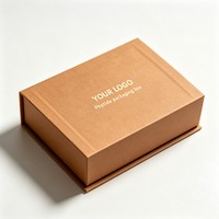 Emballage cosmétique haut de gamme avec logo, fermeture magnétique pour 3 emballages de soins de la peau, boîte en papier pliable marron avec insert