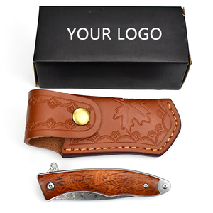Cao cấp Damascus thép gấp túi dao gỗ phổ biến xử lý handmade da vỏ bọc tùy chỉnh OEM phổ biến sưu tập - Product Image 5